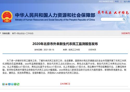2020年北京市外來新生代農民工監測報告解讀 信息技術服務業從業占比顯著攀升